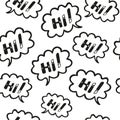 Hi, hello black and white pattern for printing on textiles, packaging, wallpaper, paper.